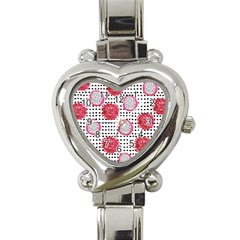 Fruit Patterns Bouffants Broken Hearts Dragon Polka Dots Red Black Heart Italian Charm Watch by Mariart