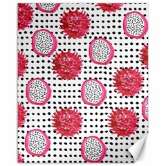 Fruit Patterns Bouffants Broken Hearts Dragon Polka Dots Red Black Canvas 16  X 20   by Mariart