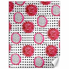 Fruit Patterns Bouffants Broken Hearts Dragon Polka Dots Red Black Canvas 18  X 24   by Mariart