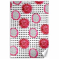 Fruit Patterns Bouffants Broken Hearts Dragon Polka Dots Red Black Canvas 20  X 30   by Mariart