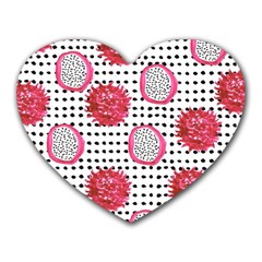 Fruit Patterns Bouffants Broken Hearts Dragon Polka Dots Red Black Heart Mousepads by Mariart