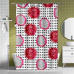 Fruit Patterns Bouffants Broken Hearts Dragon Polka Dots Red Black Shower Curtain 48  X 72  (small)  by Mariart