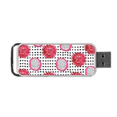 Fruit Patterns Bouffants Broken Hearts Dragon Polka Dots Red Black Portable Usb Flash (one Side) by Mariart