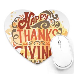 Happy Thanksgiving Sign Heart Mousepads by Mariart