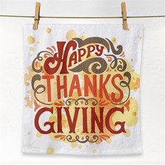 Happy Thanksgiving Sign Face Towel by Mariart