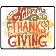 Happy Thanksgiving Sign Fleece Blanket (medium)  by Mariart