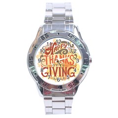 Happy Thanksgiving Sign Stainless Steel Analogue Watch by Mariart