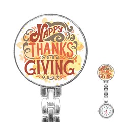 Happy Thanksgiving Sign Stainless Steel Nurses Watch