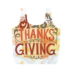 Happy Thanksgiving Sign Full Print Recycle Bags (m) 