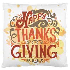 Happy Thanksgiving Sign Large Flano Cushion Case (two Sides) by Mariart