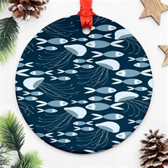 Jellyfish Fish Cartoon Sea Seaworld Ornament (round)