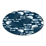 Jellyfish Fish Cartoon Sea Seaworld Oval Magnet Front