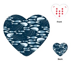 Jellyfish Fish Cartoon Sea Seaworld Playing Cards (heart) 