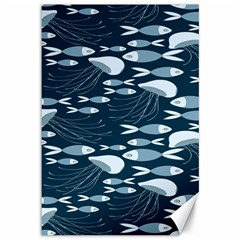 Jellyfish Fish Cartoon Sea Seaworld Canvas 12  X 18  