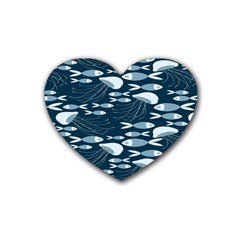 Jellyfish Fish Cartoon Sea Seaworld Rubber Coaster (heart)  by Mariart