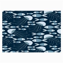 Jellyfish Fish Cartoon Sea Seaworld Large Glasses Cloth by Mariart