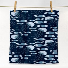 Jellyfish Fish Cartoon Sea Seaworld Face Towel by Mariart