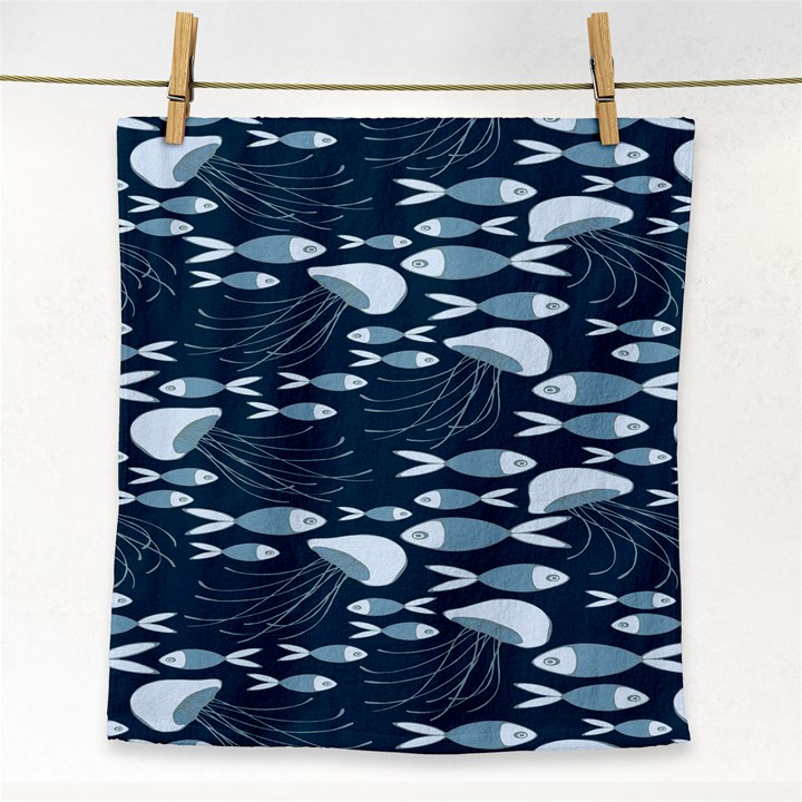 Jellyfish Fish Cartoon Sea Seaworld Face Towel