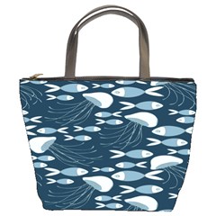 Jellyfish Fish Cartoon Sea Seaworld Bucket Bags by Mariart