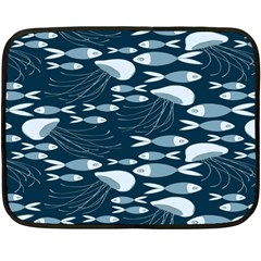 Jellyfish Fish Cartoon Sea Seaworld Fleece Blanket (mini) by Mariart