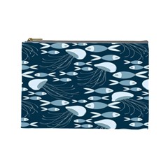 Jellyfish Fish Cartoon Sea Seaworld Cosmetic Bag (large)  by Mariart