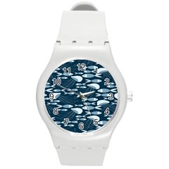 Jellyfish Fish Cartoon Sea Seaworld Round Plastic Sport Watch (m) by Mariart