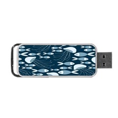 Jellyfish Fish Cartoon Sea Seaworld Portable Usb Flash (one Side) by Mariart