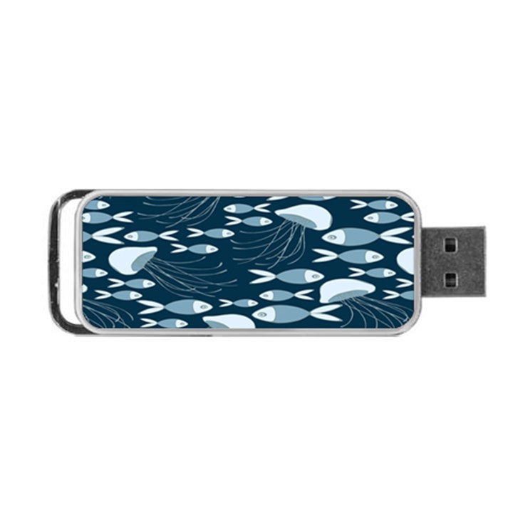 Jellyfish Fish Cartoon Sea Seaworld Portable USB Flash (One Side)