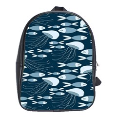 Jellyfish Fish Cartoon Sea Seaworld School Bag (xl) by Mariart