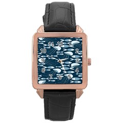 Jellyfish Fish Cartoon Sea Seaworld Rose Gold Leather Watch  by Mariart