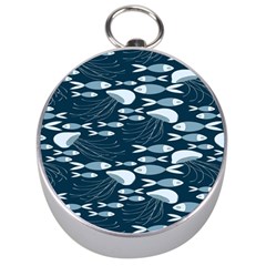 Jellyfish Fish Cartoon Sea Seaworld Silver Compasses by Mariart