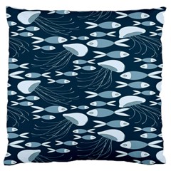 Jellyfish Fish Cartoon Sea Seaworld Standard Flano Cushion Case (two Sides) by Mariart