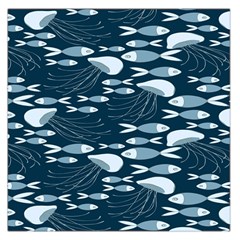 Jellyfish Fish Cartoon Sea Seaworld Large Satin Scarf (square) by Mariart