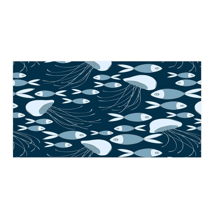 Jellyfish Fish Cartoon Sea Seaworld Satin Wrap