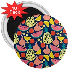 Fruit Pineapple Watermelon Orange Tomato Fruits 3  Magnets (10 Pack)  by Mariart