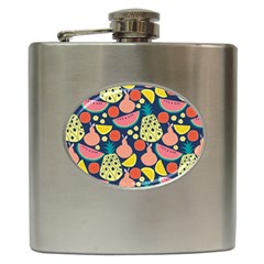 Fruit Pineapple Watermelon Orange Tomato Fruits Hip Flask (6 Oz) by Mariart