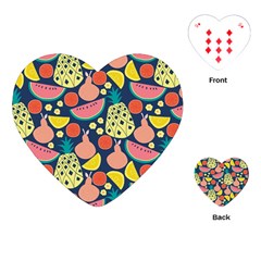 Fruit Pineapple Watermelon Orange Tomato Fruits Playing Cards (heart)  by Mariart