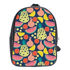 Fruit Pineapple Watermelon Orange Tomato Fruits School Bag (Large)