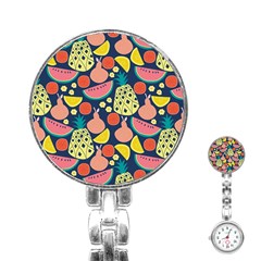 Fruit Pineapple Watermelon Orange Tomato Fruits Stainless Steel Nurses Watch by Mariart