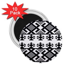 Model Traditional Draperie Line Black White Triangle 2 25  Magnets (10 Pack) 