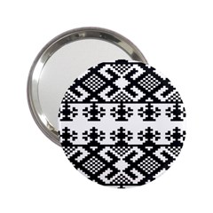 Model Traditional Draperie Line Black White Triangle 2 25  Handbag Mirrors by Mariart