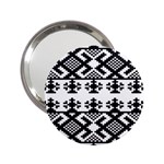 Model Traditional Draperie Line Black White Triangle 2.25  Handbag Mirrors Front