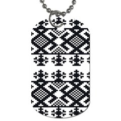 Model Traditional Draperie Line Black White Triangle Dog Tag (two Sides) by Mariart