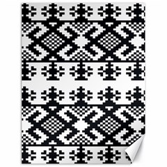 Model Traditional Draperie Line Black White Triangle Canvas 18  X 24   by Mariart