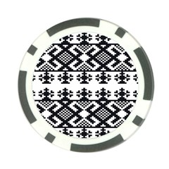 Model Traditional Draperie Line Black White Triangle Poker Chip Card Guard