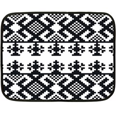 Model Traditional Draperie Line Black White Triangle Double Sided Fleece Blanket (mini) 