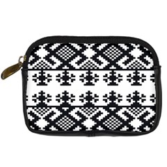 Model Traditional Draperie Line Black White Triangle Digital Camera Cases by Mariart