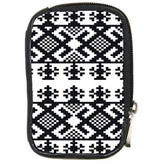 Model Traditional Draperie Line Black White Triangle Compact Camera Cases