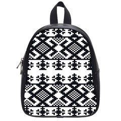 Model Traditional Draperie Line Black White Triangle School Bag (small)