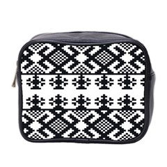 Model Traditional Draperie Line Black White Triangle Mini Toiletries Bag 2-side by Mariart